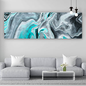 Spannrahmenbild Fluid Art Simply Grey Panorama