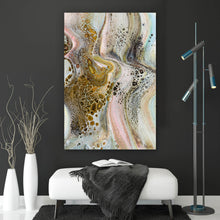 Lade das Bild in den Galerie-Viewer, Leinwandbild Fluid Art Soft Pastell Hochformat
