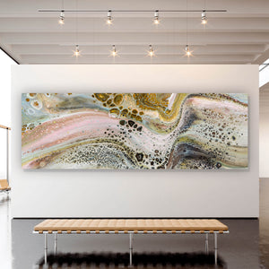 Spannrahmenbild Fluid Art Soft Pastell Panorama