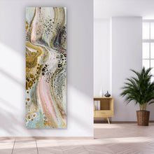 Lade das Bild in den Galerie-Viewer, Aluminiumbild gebürstet Fluid Art Soft Pastell Panorama Hoch
