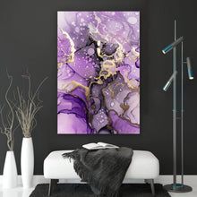 Lade das Bild in den Galerie-Viewer, Leinwandbild Fluid Art Violet Dream Hochformat

