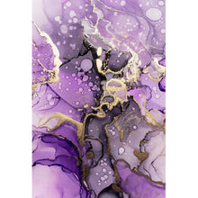 Lade das Bild in den Galerie-Viewer, Aluminiumbild gebürstet Fluid Art Violet Dream Hochformat
