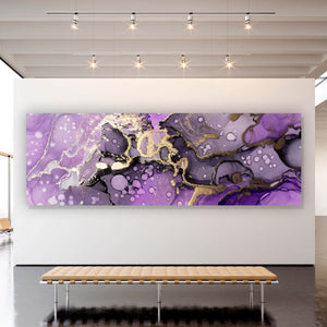 Aluminiumbild Fluid Art Violet Dream Panorama