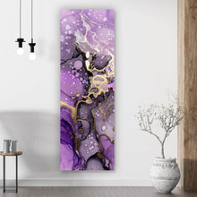 Lade das Bild in den Galerie-Viewer, Aluminiumbild Fluid Art Violet Dream Panorama Hoch
