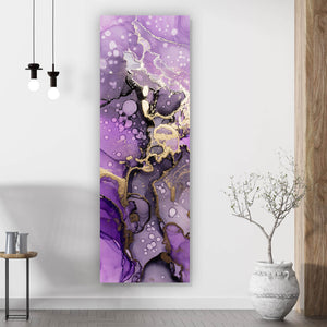 Aluminiumbild gebürstet Fluid Art Violet Dream Panorama Hoch