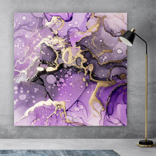Lade das Bild in den Galerie-Viewer, Aluminiumbild Fluid Art Violet Dream Quadrat
