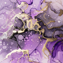 Lade das Bild in den Galerie-Viewer, Aluminiumbild gebürstet Fluid Art Violet Dream Quadrat
