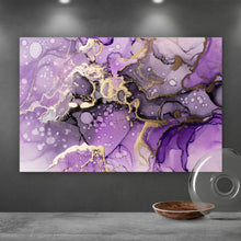 Lade das Bild in den Galerie-Viewer, Aluminiumbild gebürstet Fluid Art Violet Dream Querformat
