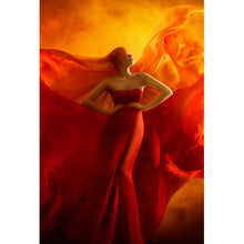 Lade das Bild in den Galerie-Viewer, Poster Frau im roten Feuerkleid Hochformat
