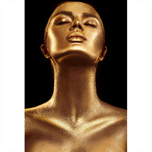 Lade das Bild in den Galerie-Viewer, Aluminiumbild Frau in Gold No.1 Hochformat

