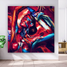 Lade das Bild in den Galerie-Viewer, Spannrahmenbild Frau mit abstraktem Bodypaint No.2 Quadrat
