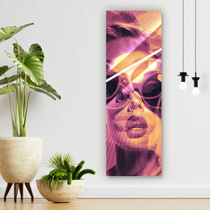 Poster Frauengesicht mit Brille Modern Art Panorama Hoch
