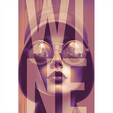 Lade das Bild in den Galerie-Viewer, Poster Frauengesicht mit Brille Vintage Wine Hochformat
