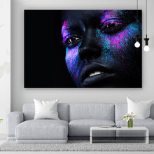 Lade das Bild in den Galerie-Viewer, Spannrahmenbild Frauenportrait Neon No.1 Querformat

