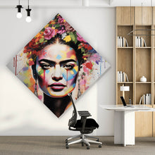 Lade das Bild in den Galerie-Viewer, Aluminiumbild gebürstet Frida Abstrakt Raute
