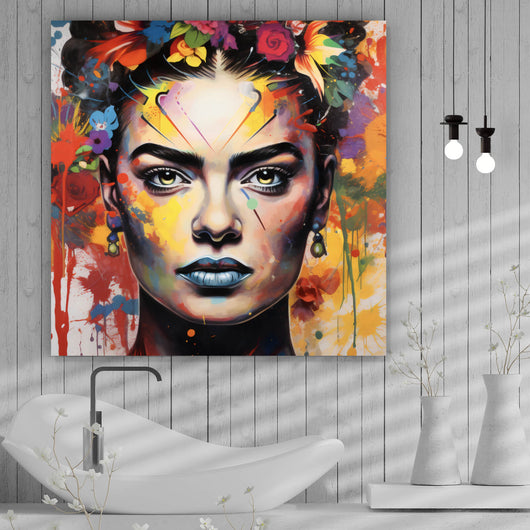 Spannrahmenbild Frida Abstrakt No.1 Quadrat
