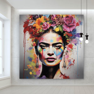 Aluminiumbild gebürstet Frida Abstrakt Quadrat