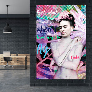 Aluminiumbild gebürstet Frida Pop Art Hochformat