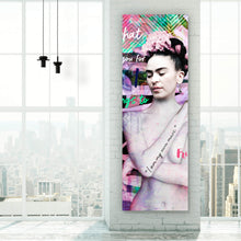 Lade das Bild in den Galerie-Viewer, Aluminiumbild gebürstet Frida Pop Art Panorama Hoch
