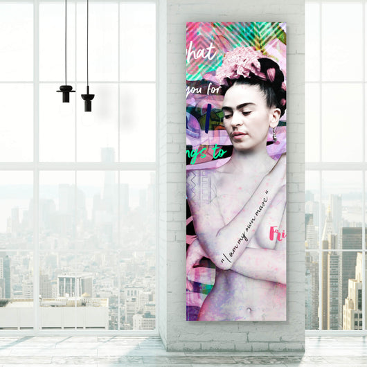 Aluminiumbild gebürstet Frida Pop Art Panorama Hoch