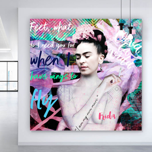 Spannrahmenbild Frida Pop Art Quadrat