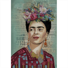 Lade das Bild in den Galerie-Viewer, Aluminiumbild gebürstet Frida Vintage Portrait Hochformat
