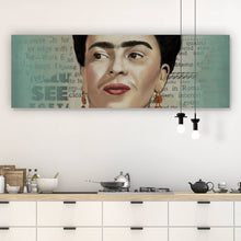 Lade das Bild in den Galerie-Viewer, Aluminiumbild gebürstet Frida Vintage Portrait Panorama
