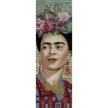 Lade das Bild in den Galerie-Viewer, Aluminiumbild gebürstet Frida Vintage Portrait Panorama Hoch
