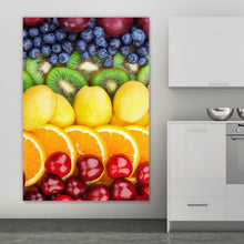 Lade das Bild in den Galerie-Viewer, Spannrahmenbild Frische Früchte sortiert Hochformat
