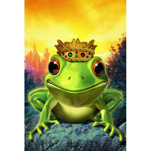 Lade das Bild in den Galerie-Viewer, Spannrahmenbild Frosch mit Krone Hochformat

