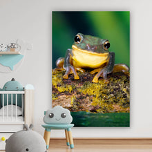 Lade das Bild in den Galerie-Viewer, Aluminiumbild gebürstet Frosch Smile Hochformat
