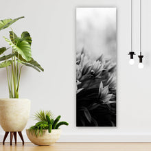 Lade das Bild in den Galerie-Viewer, Leinwandbild Frühlingsblumen in Schwarz Weiß Panorama Hoch
