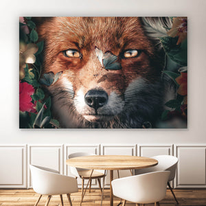 Poster Fuchs im Blütenwald Querformat