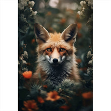 Lade das Bild in den Galerie-Viewer, Aluminiumbild Fuchs im Wald Digital Art Hochformat
