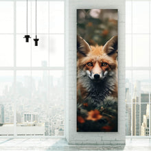 Lade das Bild in den Galerie-Viewer, Leinwandbild Fuchs im Wald Digital Art Panorama Hoch
