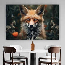 Lade das Bild in den Galerie-Viewer, Aluminiumbild Fuchs im Wald Digital Art Querformat
