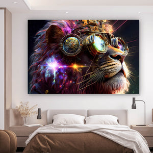 Poster Galaktischer Fantasie Löwe Querformat