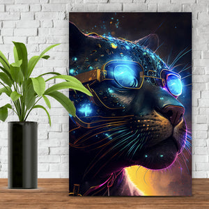 Acrylglasbild Galaktischer Black Panther Hochformat
