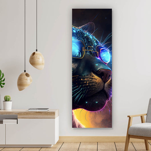 Acrylglasbild Galaktischer Black Panther Panorama Hoch