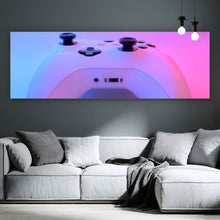 Lade das Bild in den Galerie-Viewer, Spannrahmenbild Gaming Controller im Neonlicht Panorama
