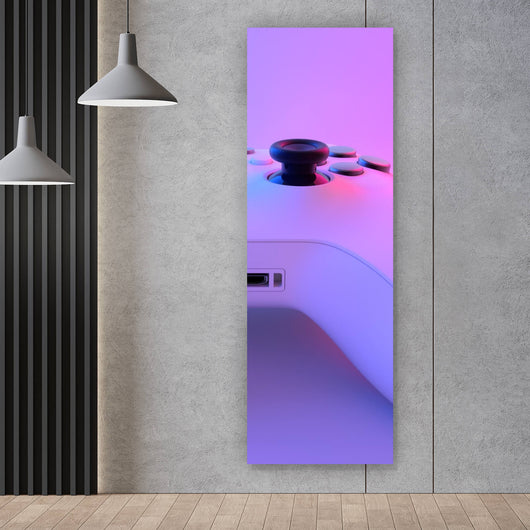 Acrylglasbild Gaming Controller im Neonlicht Panorama Hoch