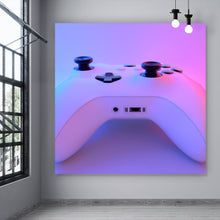 Lade das Bild in den Galerie-Viewer, Aluminiumbild Gaming Controller im Neonlicht Quadrat
