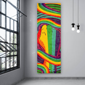 Poster Geballte Faust Regenbogenfarben Panorama Hoch