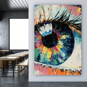 Spannrahmenbild Gemälde Abstraktes Auge Hochformat