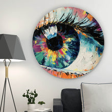 Lade das Bild in den Galerie-Viewer, Aluminiumbild gebürstet Gemälde Abstraktes Auge Kreis
