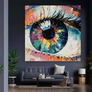 Spannrahmenbild Gemälde Abstraktes Auge Quadrat