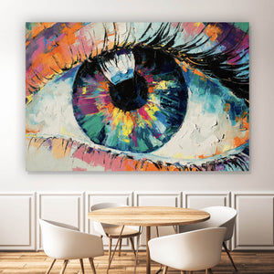Spannrahmenbild Gemälde Abstraktes Auge Querformat