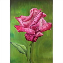 Lade das Bild in den Galerie-Viewer, Aluminiumbild gebürstet Gemälde einer Rose Hochformat
