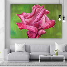 Lade das Bild in den Galerie-Viewer, Aluminiumbild Gemälde einer Rose Querformat
