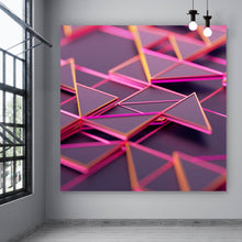 Lade das Bild in den Galerie-Viewer, Aluminiumbild Oberfläche aus Dreiecken Quadrat
